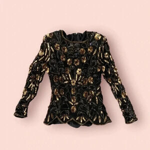 Beautiful vintage sequin long sleeve top